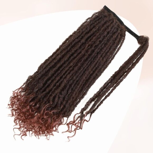 Clip In Dreadlock Twisted Ponytail Synthetic Faux Locs Natural Look
